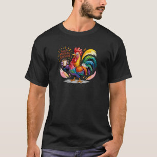 T-shirt Décor de campagne de coq Poulet Gallo Café Matin