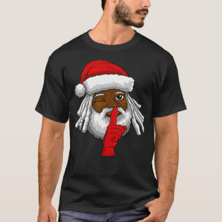 T-shirt Décor de la fête de Noël du Père Noël afro-américa