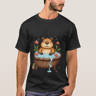 T-shirt Décor de maison en art aquarelle Capybara Zen Bain