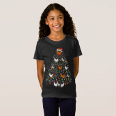 T-Shirt Décor d'ornement d'arbre de Noël de poulets amusan (Devant entier)