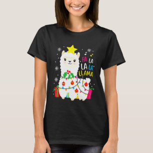 T-shirt Décor d'ornement de l'Arbre de Noël Cute Fa la Lla