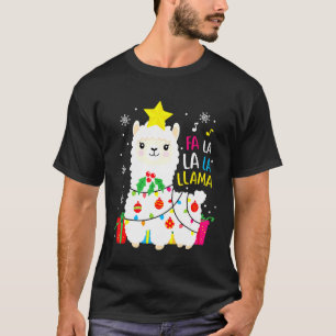 T-shirt Décor d'ornement de l'Arbre de Noël Cute Fa la Lla