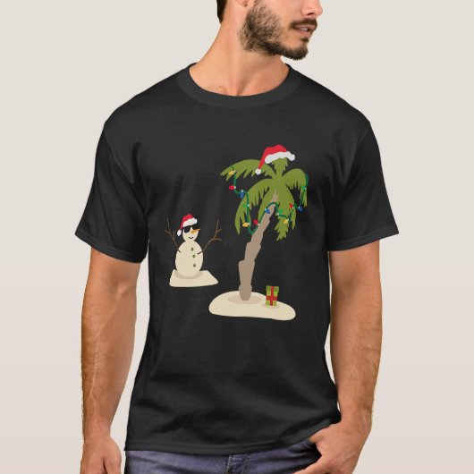 T-shirt Decorated Christmas Palm Tree Tropical Xmas Coconu (Devant)