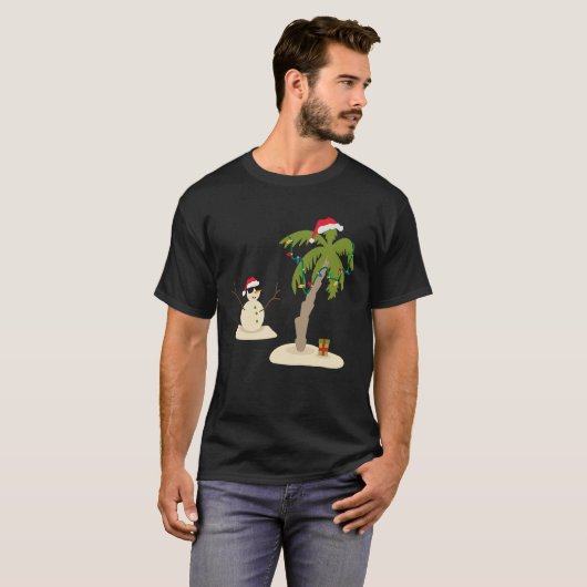 T-shirt Decorated Christmas Palm Tree Tropical Xmas Coconu (Devant entier)
