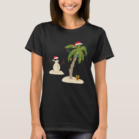 T-shirt Decorated Christmas Palm Tree Tropical Xmas Coconu (Devant)