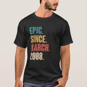 T-shirt Décoration 15 Ans Vintage 2008 Anniversaire 15 Ans