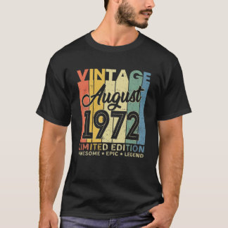 T-shirt Décoration 49E Anniversaire Août 1972 Hommes Femme