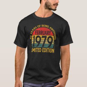 T-shirt Décoration d'anniversaire vintage Février 1979
