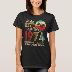 T-shirt Décoration de 48 ans 48e anniversaire Mai 1974