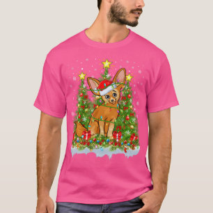 T-shirt Décoration de l'arbre de Noël Père Noël Fennec Fox