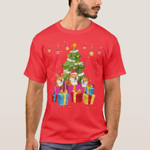 T-shirt Décorations d'arbre de Noël du chien mignon Akita