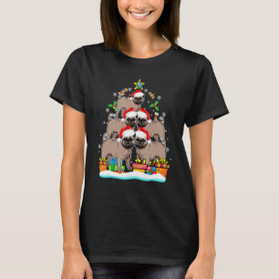 T-shirt Décorations de chapeau de Père Noël d'arbre de Noë