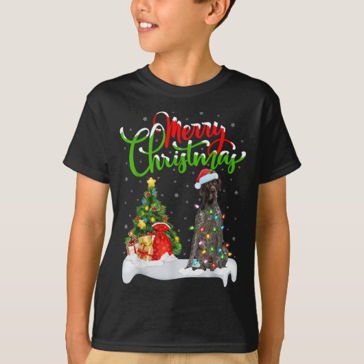 T-shirt Décorations de Noël Allemand Pointer Dog Ch (Devant)