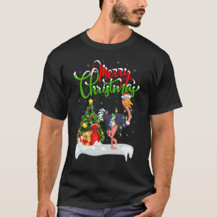 T-shirt Décorations de Noël d'autruche oiseau Santa Autruc