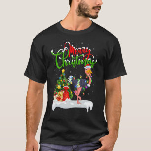 T-shirt Décorations de Noël Ostrich Bird Père Noël Ostrich