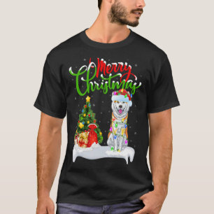T-shirt Décorations de Noël Père Noël Akita Chien Noël