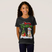 T-Shirt Décorations de Noël Père Noël Australian Shepherd (Devant entier)