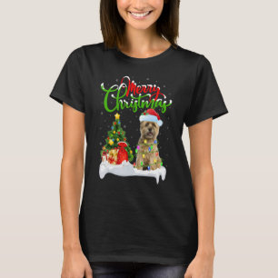 T-shirt Décorations de Noël Père Noël Cairn Terrier Chien