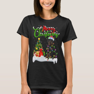 T-shirt Décorations de Noël Père Noël Doberman Pinscher Ch