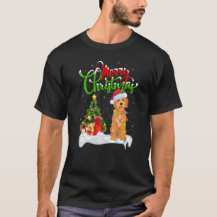 T-shirt Décorations de Noël Père Noël Goldendoodle Chien N