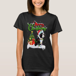 T-shirt Décorations de Noël Santa Boston Terrier Chien Noë