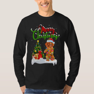 T-shirt Décorations de Noël Santa Jouet Chien Caniche Noël