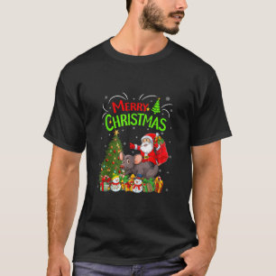 T-shirt Décorations Rat de Noël Lumières Arbre Père Noël R