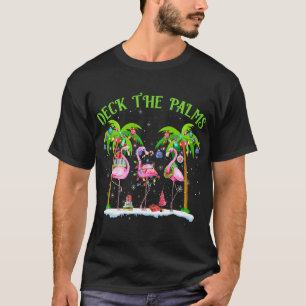 T-shirt Décorez Les Palmiers Flamant Tropical Noël