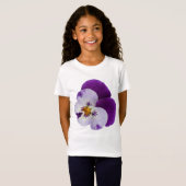 T-Shirt Découpe de pensée blanche violette (Devant entier)