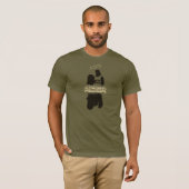 T-shirt découpez le cavalier vert d'armée (Devant entier)