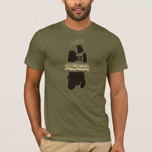 T-shirt découpez le cavalier vert d'armée (Devant)