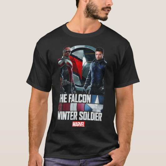 T-shirt Découvrez Le Faucon Et L'Affiche Soldat D'Hiver T- (Devant)