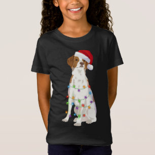 T-Shirt Découvrez mon autre Brittany Dog Christmas Lights 
