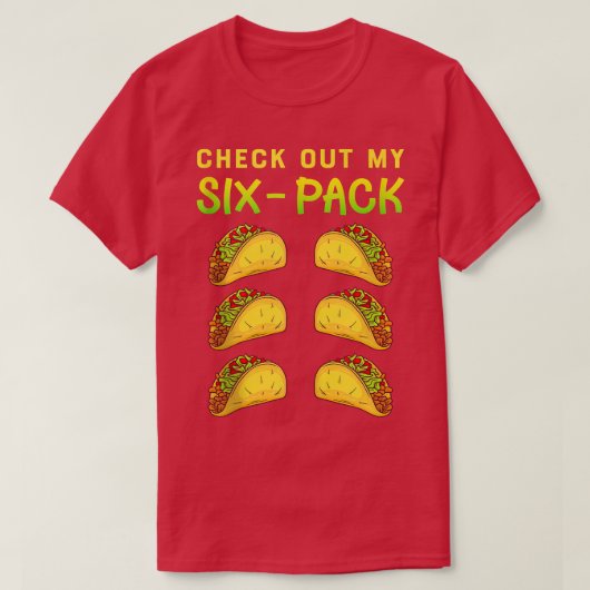 T-shirt Découvrez Mon Pack Si Funny Tacos Abs (Design devant)