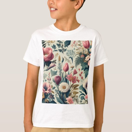 T-shirt Découvrez un motif botanique floral printanier épo (Devant)