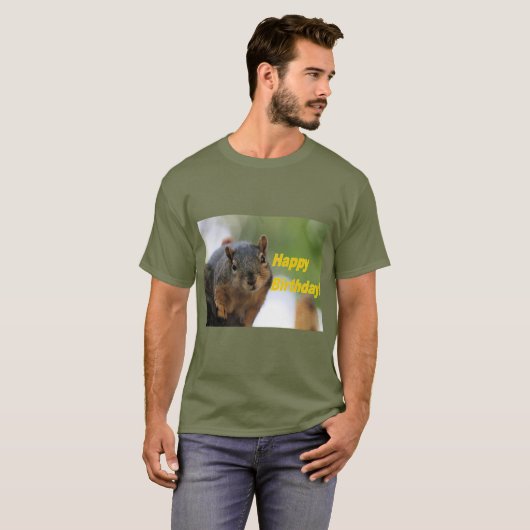 T-shirt d'écureuil d'anniversaire (Devant entier)