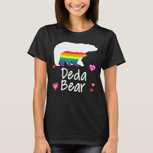 T-shirt Deda Lgbt Bear Gay Lesbian Pride Rainbow Floral Tr (Devant)