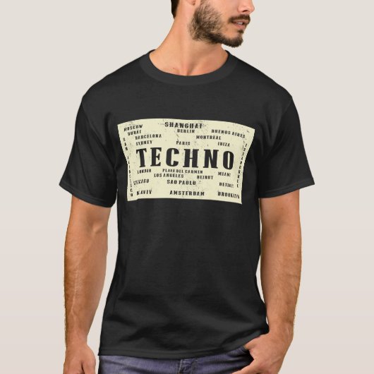 T-shirt D'EDM de techno villes internationales d'éloge (Devant)