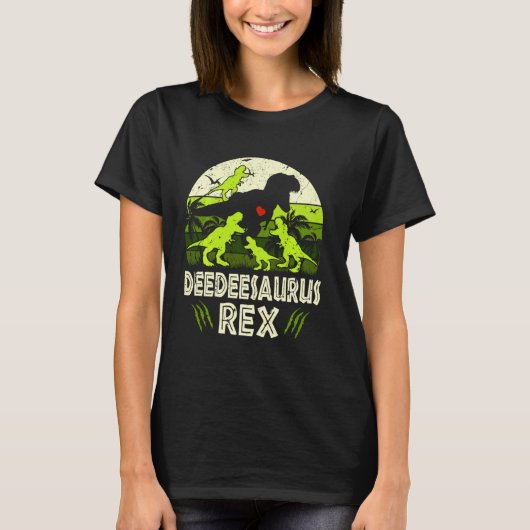 T-shirt Deedee Dinosaur T Rex Deedeesaurus 4 Enfants Famil (Devant)