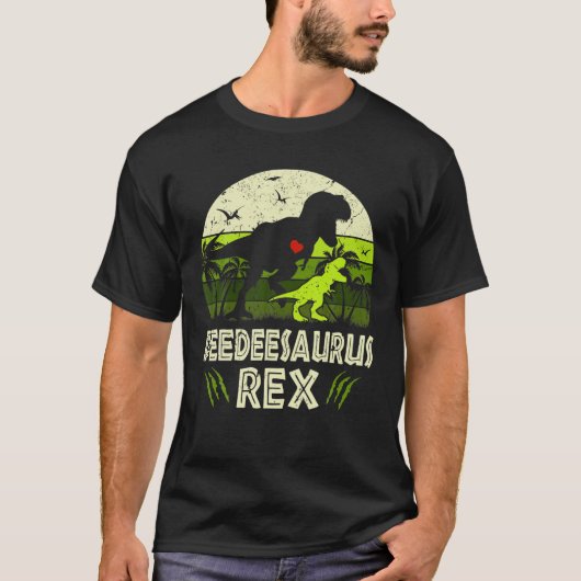 T-shirt Deedeesaurus T Rex Dinosaur Deedee Saurus Famille (Devant)