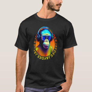 T-shirt Deejay Monkey D J avec écouteurs musique