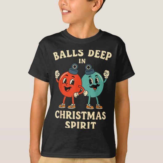 T-shirt Deep In Christmas Srit Funny Retro Holiday Humor  (Devant)