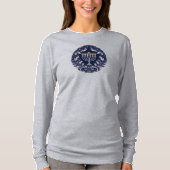 T-shirt Deep Navy Menorah William Morris Pattern (Devant)