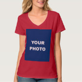 T-shirt Deep Red Ajouter Image Photo Logo photo Femmes (Devant)
