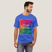 T-shirt Deep Royal Blue Custom Ajouter Logo d'image Photo (Devant entier)