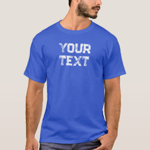 T-shirt Deep Royal Blue Texte En Distress Personnalisé Hom