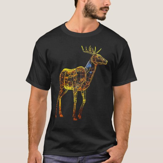 T-shirt Deer artwork motif  animal deer (Devant)
