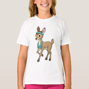T-shirt Deer at Fitness with Towel