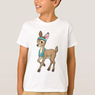 T-shirt Deer at Fitness with Towel