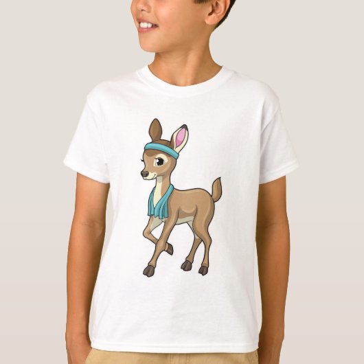 T-shirt Deer at Fitness with Towel (Devant)
